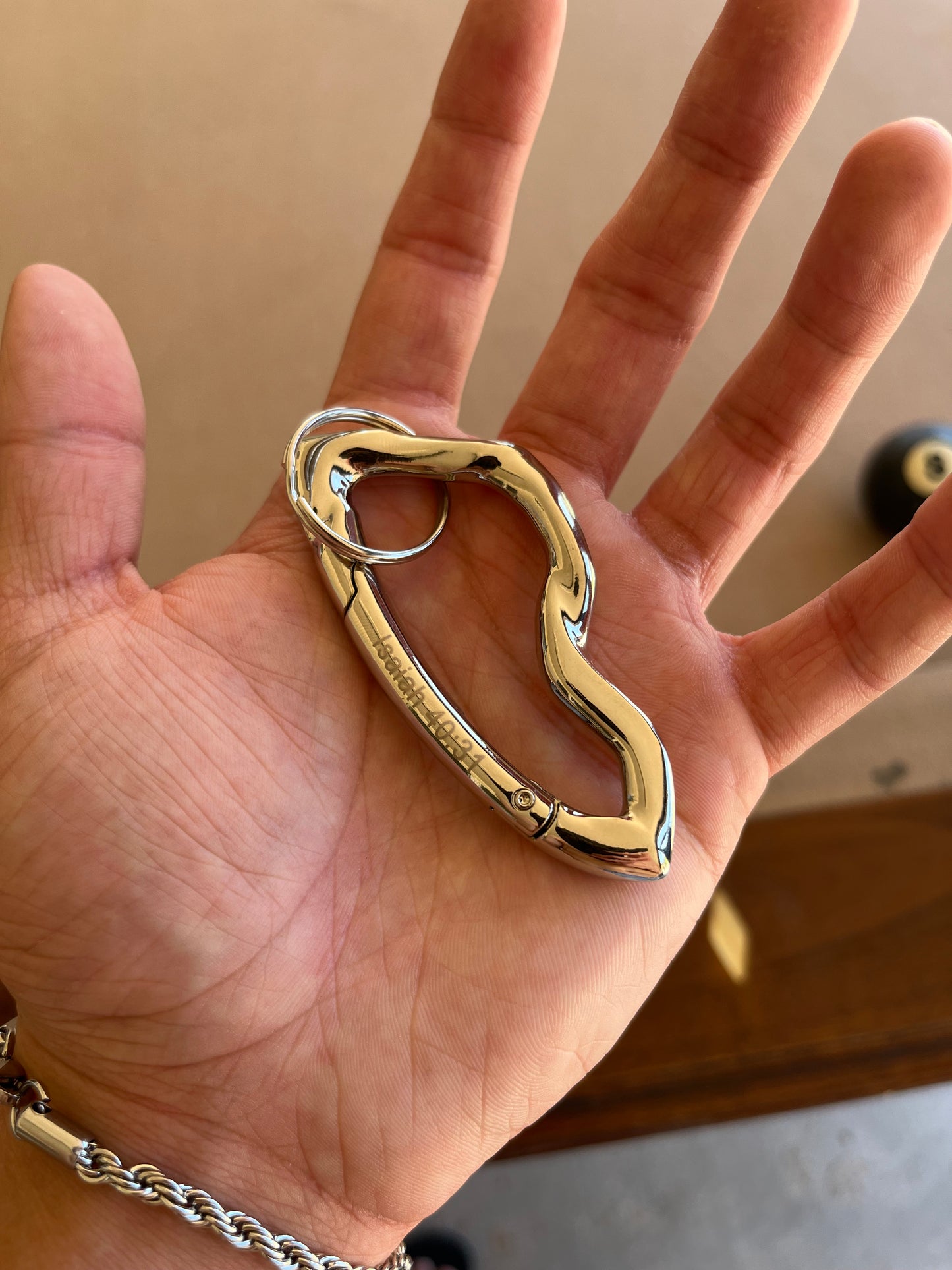 Chrome Lightning Isaiah 40:31 Carabiner